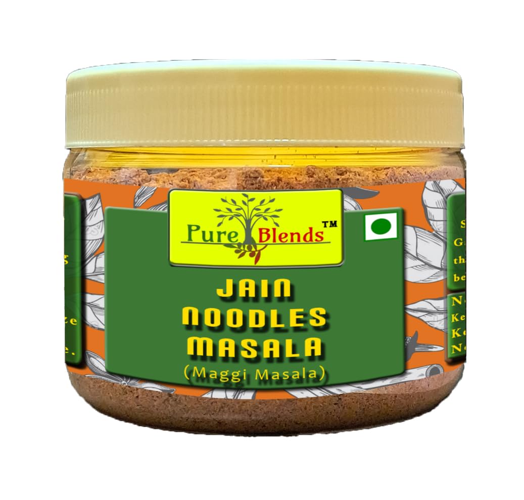 Pure Blends Jain Noodles Masala | Without Onion & Garlic Masala | Authentic Jain Seasoning Mix | Perfect for Instant Noodles, Pasta, Poha, Fried rice Aloo sabji & other Dry Snacks | 100g