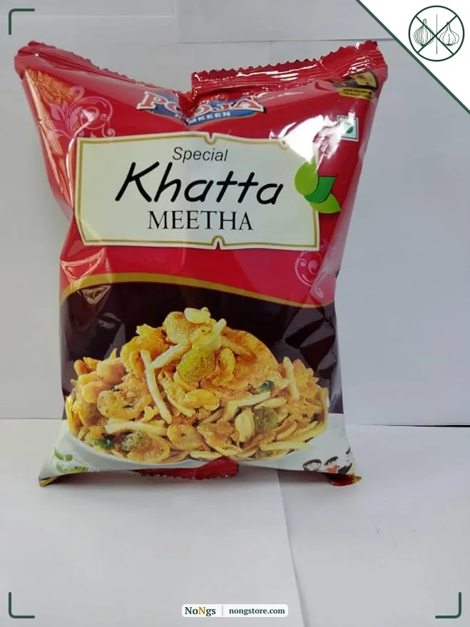 POOJA Khatta Meetha Mixture | Roasted & Tasty | No Onion, No Garlic | Crispy & Healthy Snacks | Authentic Indian Namkeen – Pack of 5 (180 Gram Each)