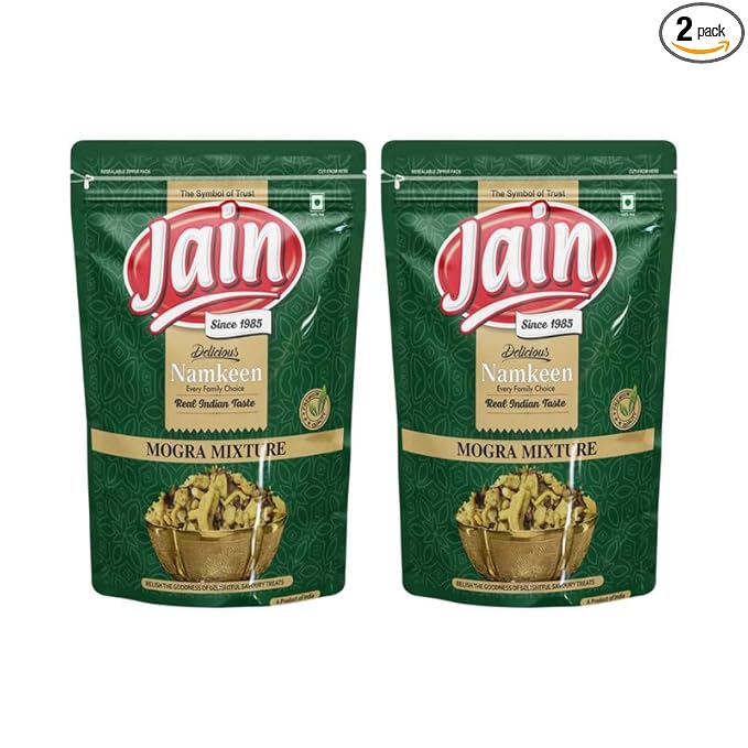 Jain Since 1985 Mogra Mixture Namkeen 700g (350g x 2) | Crispy Indian Snack Mix | Sev, Spiced Lentils & Crunchy Ingredients | Tea Time & Evening Snack