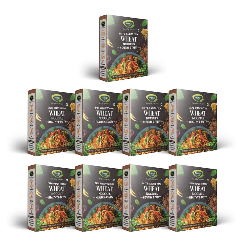 Thanjai Natural Wheat Noodles 180 Grams X 9 (1620 Grams) of Homemade Natural Noodles( No Preservatives, No Chemicals, No Artificial Extract)