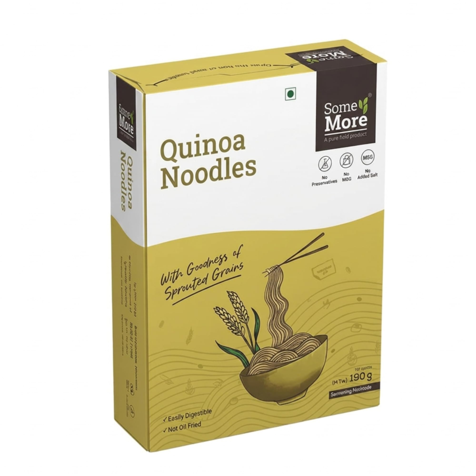 SOME MORE ﻿Hakka Quinoa Noodles 190 g | Instant Millet Noodle Pack | Traditional Hakka Style Grain Food | Healthy Snack | Quick Cook Meal Option | Convenient Kitchen Staple for Home Travel Use