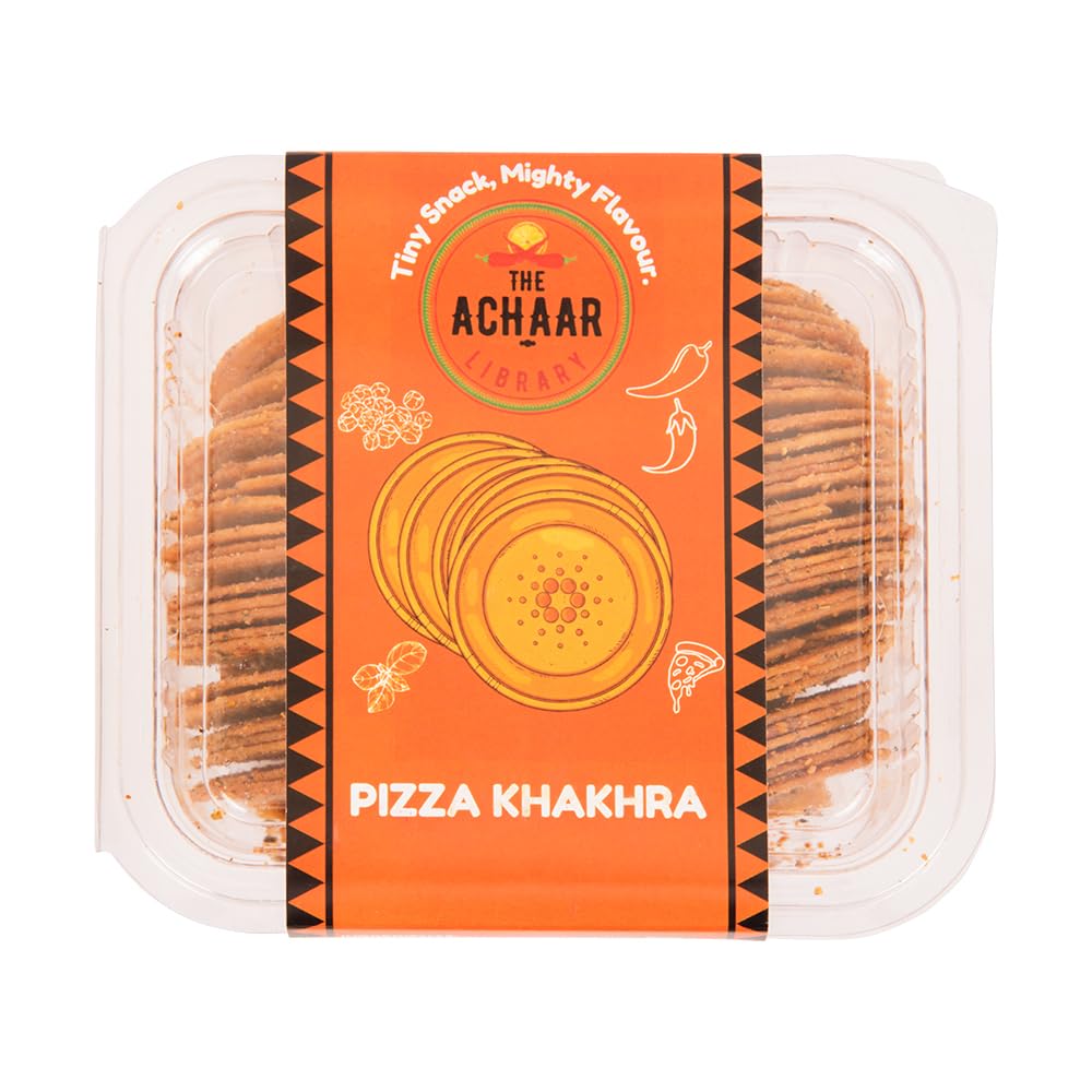 Pizza Mini Khakhra by THE ACHAAR LIBRARY | Whole Wheat Crisps | Bite-Sized | (180 grams)