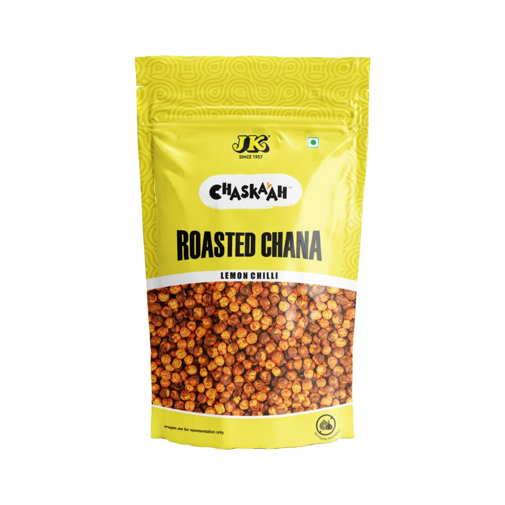 Chaskaah Lemon Chilli Chana 200g by JK | Bhuna Chana | Roasted Masala Chickpeas | Roasted Chana | NO MSG | Vegan | Not Fried | Jain