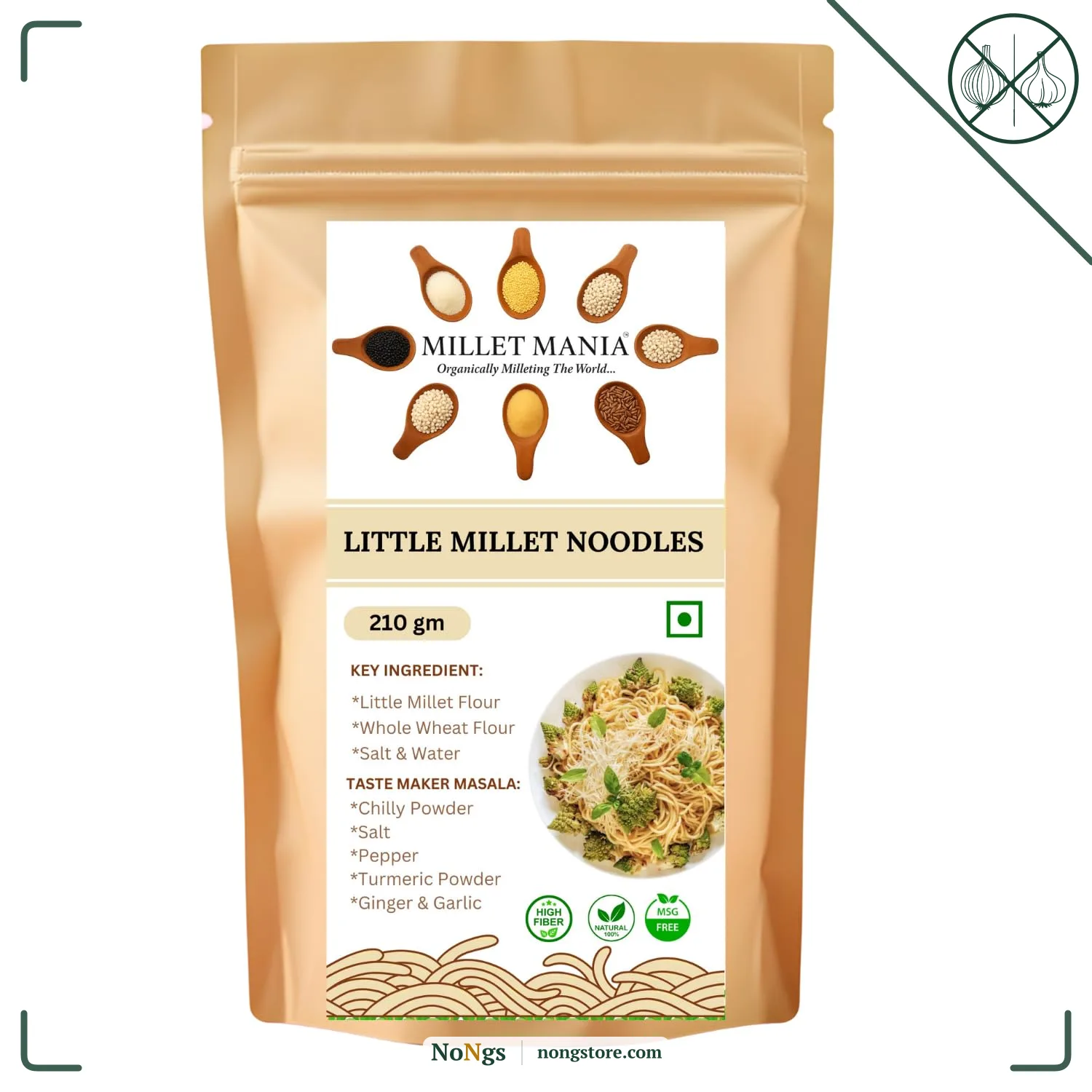 Millet Mania Little Millet Noodles | Healthy & Nutritious Noodles | No Maida, Non-Fried | 100% Vegan | Easy to Digest | Indian Origin (pack of 1)