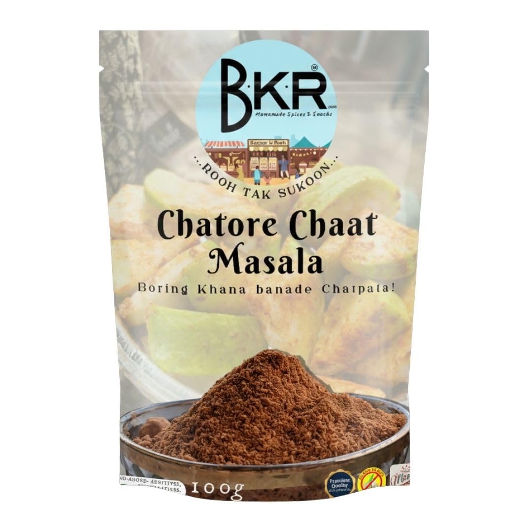 BKR Chatore Chaat Masala Fresh Multipurpose Purpose Masala for Fruits, Chaat, Potato, Paneer, Pakode 200g | Dry Powder Chutney for Drip, Dressings | No Additives, Color, Preservatives (Jain Friendly)