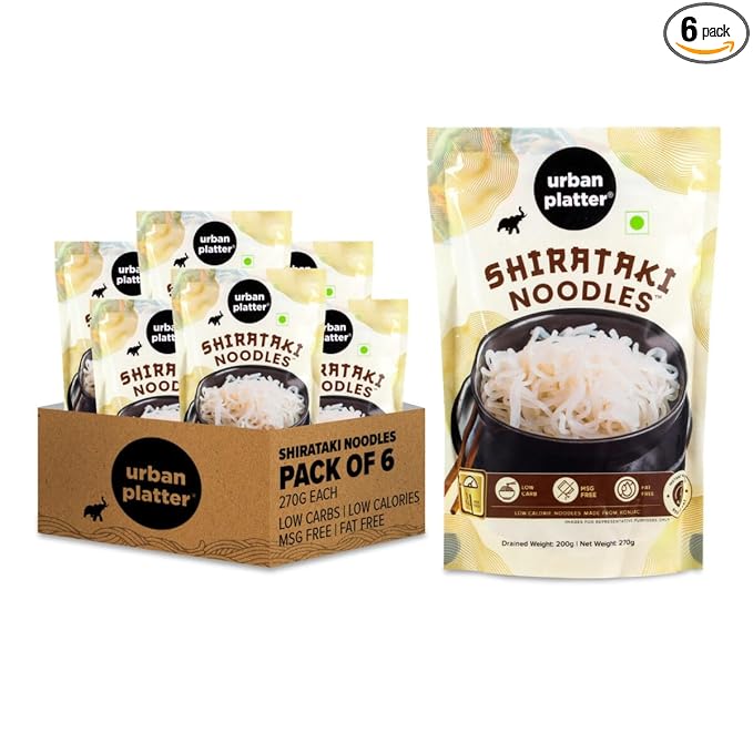 Urban Platter Shirataki Konjac Noodles, 270g, Pack of 6 (Fat-Free, Gluten-Free, Low Carb, Ready to Use)