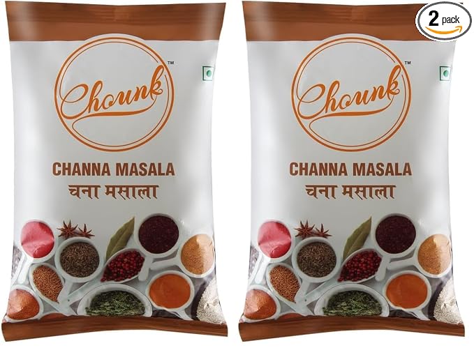 Chounk 100% Pure Punjabi Chana Masala Powder 500g No Onion No Garlic Blended Spice Mix Ready To Cook Powder Masala | No Chemicals (Pack of 2)