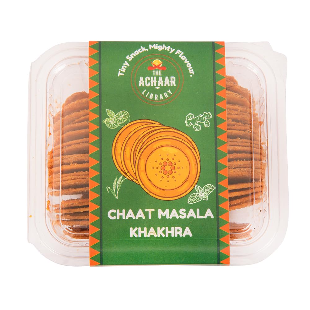 Chaat Masala Mini Khakhra by THE ACHAAR LIBRARY | Whole Wheat Crisps | Bite-Sized | (180 grams)