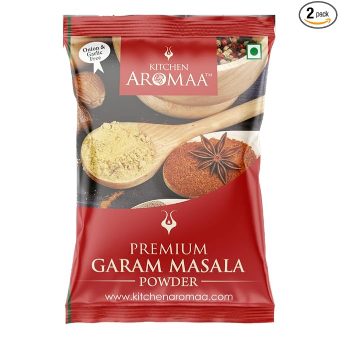 Kitchen Aromaa Garam Masala powder, No Onion - No Garlic, Jain Special Masala, 200 gm (Pack of 2)