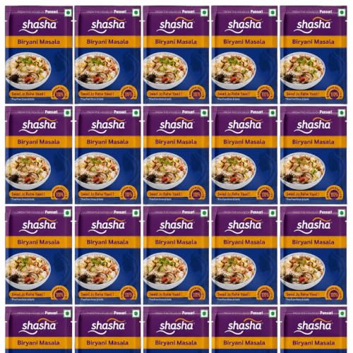 Shasha Biryani Masala Powder 12g - Spice Blend for Flavorful Biryani - No Onion or Garlic - From the House of Pansari