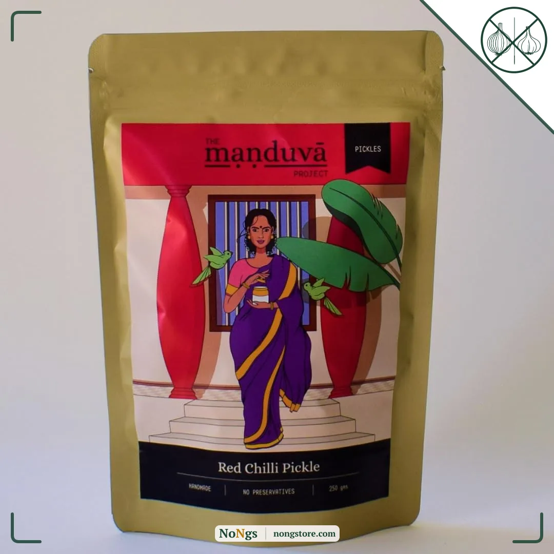 The Manduva Project Red Chilli Pickle 250g | No Onion | Authentic Andhra Red Chilli Achar | Traditional Homemade | Spicy & Tangy | No Preservatives