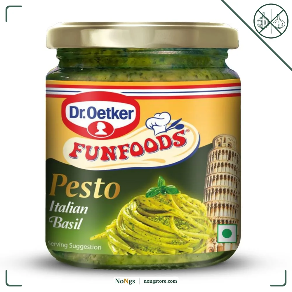 Dr. Oetker FunFoods Italian Basil Pesto, 190g | Authentic Pesto Sauce with Fresh Basil, Parmesan Cheese & Olive Oil | Perfect for Pasta, Pizza & Sandwiches