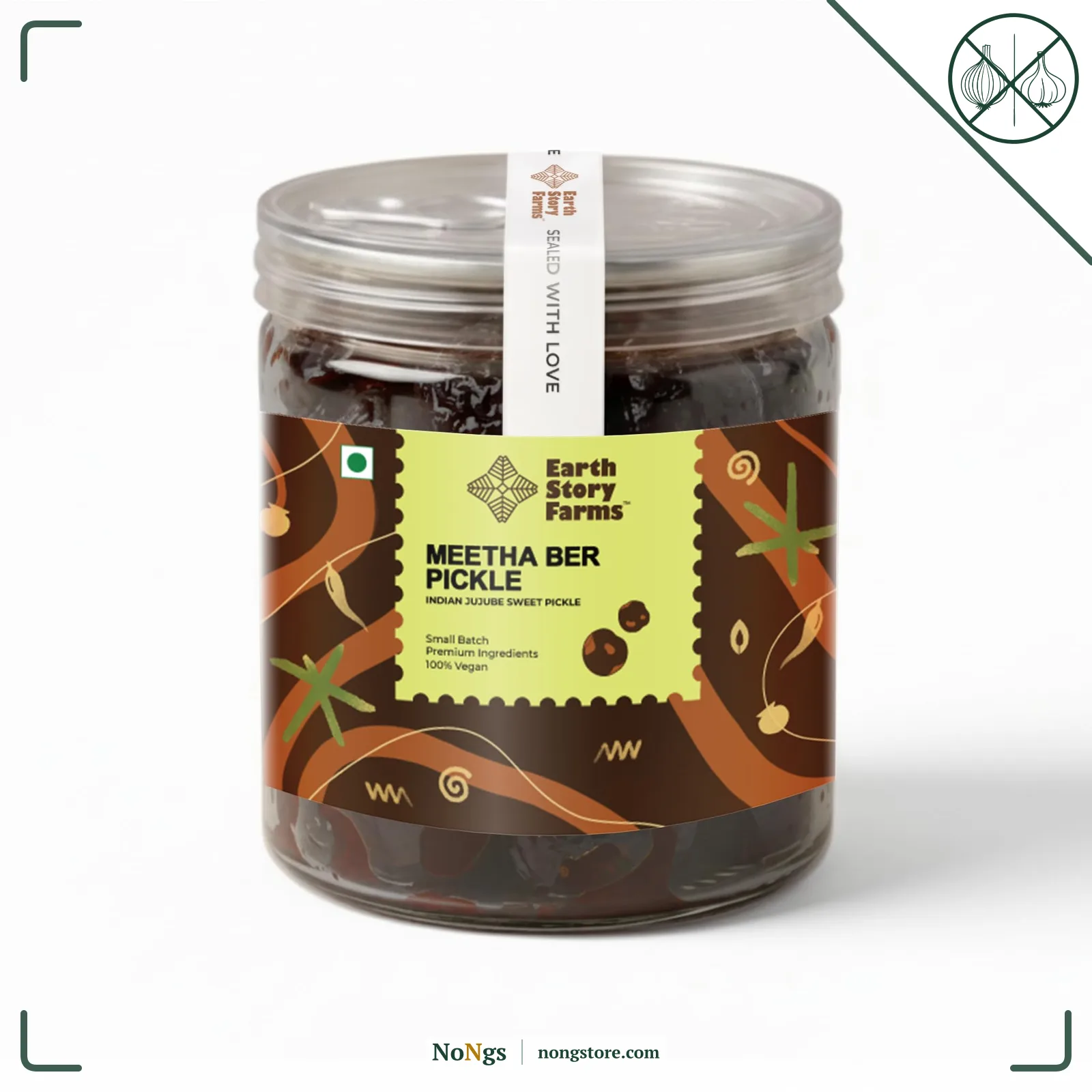 Earth Story Farms Meetha Ber Pickle | No Preservatives | Sweet Jujube Pickle| Premium Ingredients | Testy Kul Pickle | Meetha Ber Ka Achar (200gm)