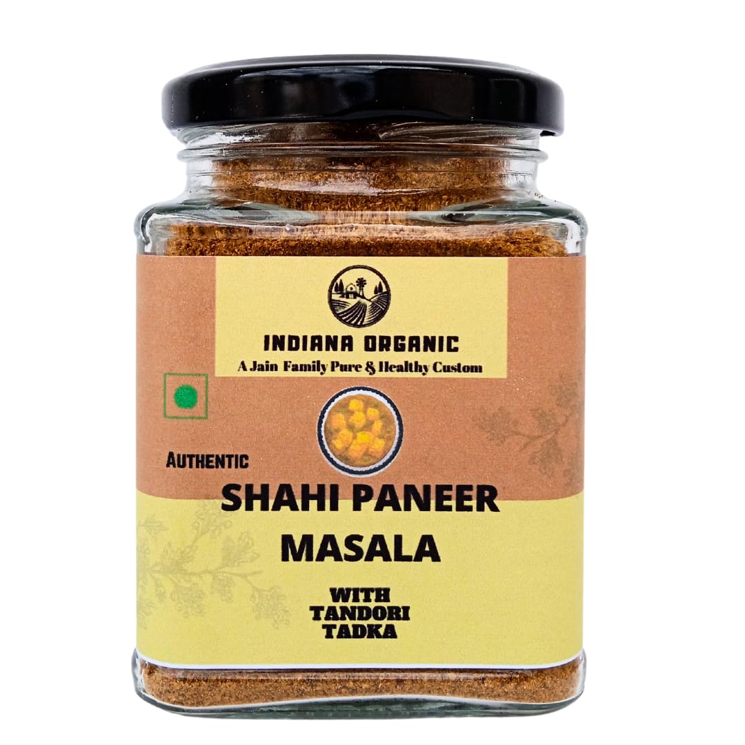 Indiana Organic - Shahi Paneer Masala Powder | with Tandoori Tadka - 150 Gram | No Onion & Garlic | Freshly Ground Packed on Order