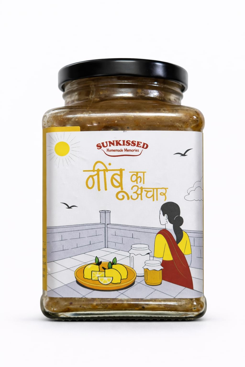 Sunkissed Homemade Memories Fresh Lemon Pickle 400g| Nimbu ka Achar with No Onion & Garlic | Nimbu tangy Oil-Free Pickle | Traditional Grandma-Style Recipe | No chemical, No Preservative