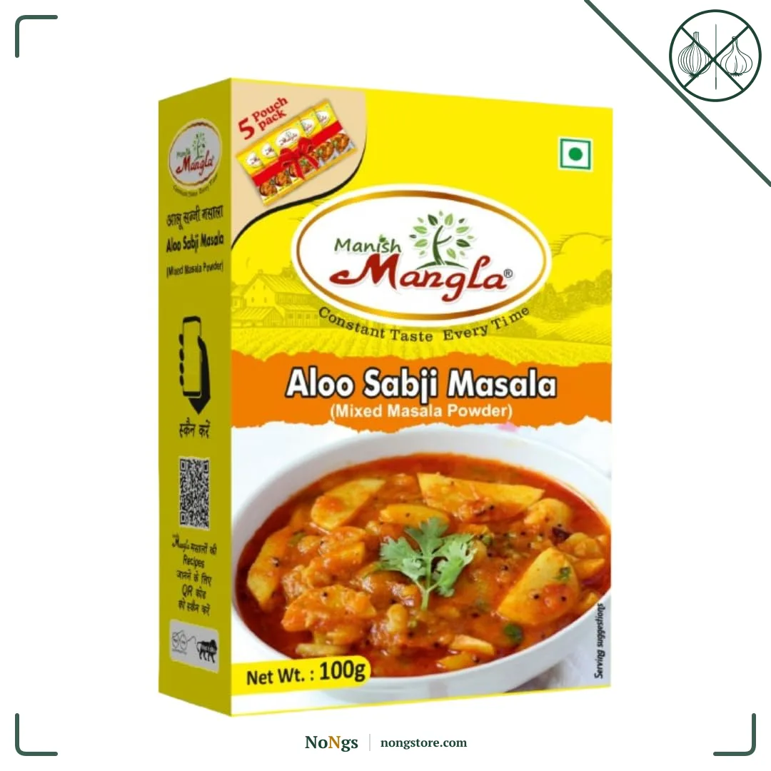 Manish Mangla Aloo Sabji Masala 100g | No Onion No Garlic Spice Mix | Authentic Indian Taste | Perfect for Potato Curries & Veg Dishes | Premium Quality Masala