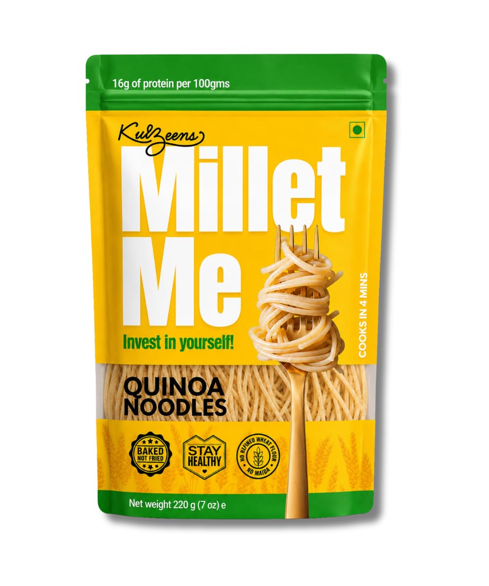 Millet Me by Kuizeens Gluten-Free Quinoa Noodles - 220g | Protein Rich & Fiber-Rich | Easy-to-Make | Rich in Nutrients | No MSG | No Preservatives| Jain | No Onion & Garlic