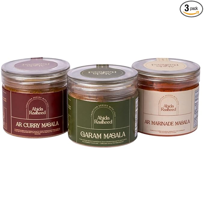 Homemade Curry Masala (70 G), Marinade Masala (70 G) Garam Masala (50 G) Combo by Chef Abida Rasheed Kerala Traditional Style Preservative Free