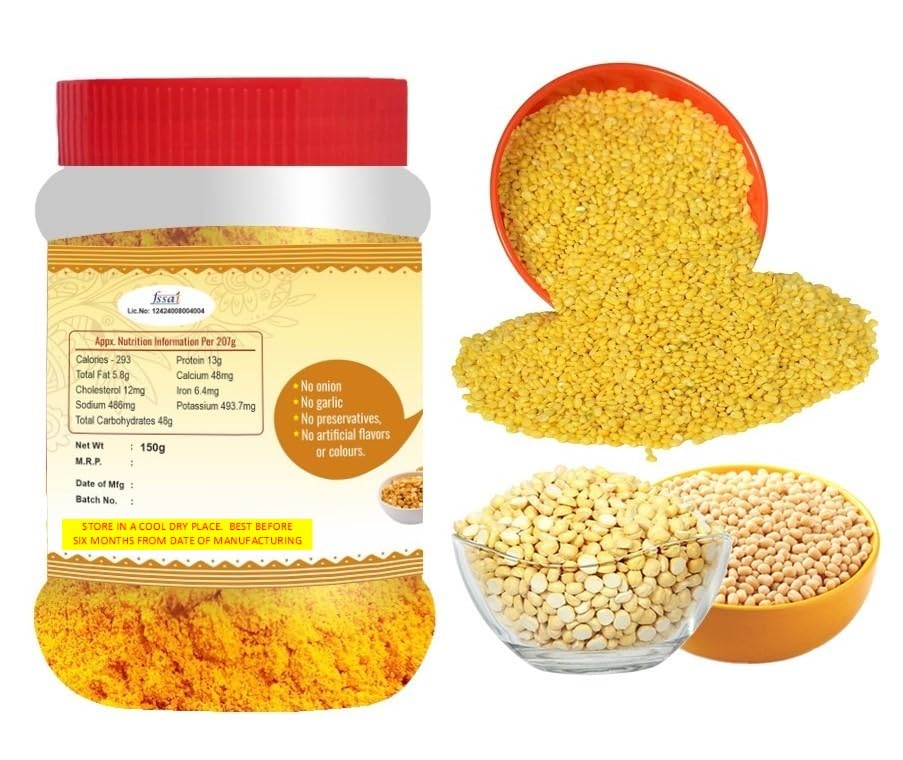 Sri Lalithaa's Dal Rice Mix Powder Paruppu Podi Pappu Annam Podi 150gms, Authentic, No Artificial flavors, No Artificial Colours, No Onion, No Garlic