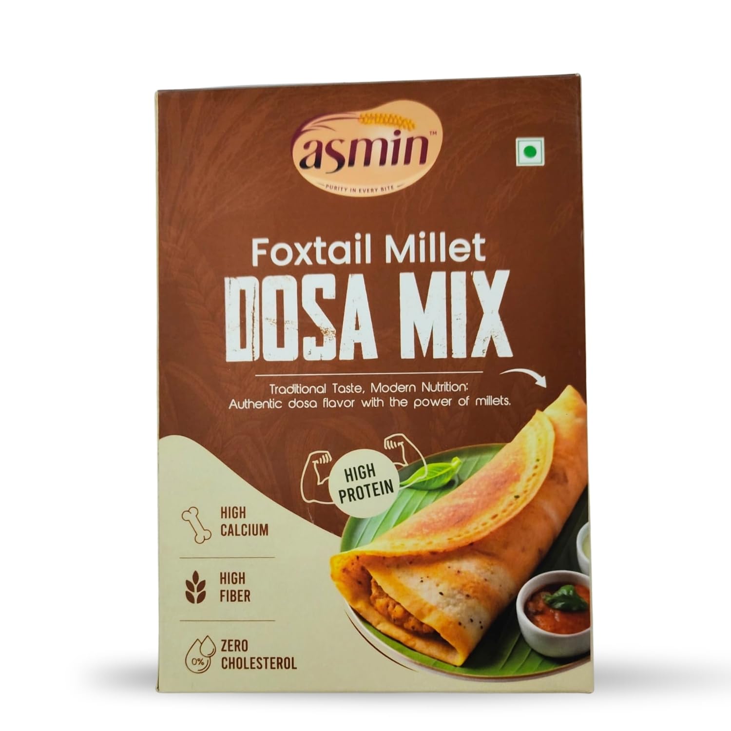 ASMIN Foxtail Millet Dosa Mix 200g | No Maida,No Palm Oil | Zero Cholesterol | No Presevatives | High Protein & High Fiber | Ready to Cook Healthy Millet Dosa Premix