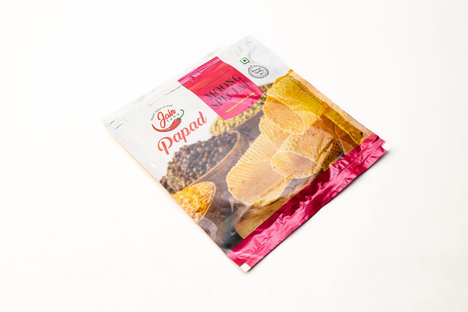 Jain Moong Special Papad400g | Traditional Rajasthani Moong Dal Papad | Crispy Ready to Fry Roast or Microwave | Authentic Spicy Snack for Meals and Parties