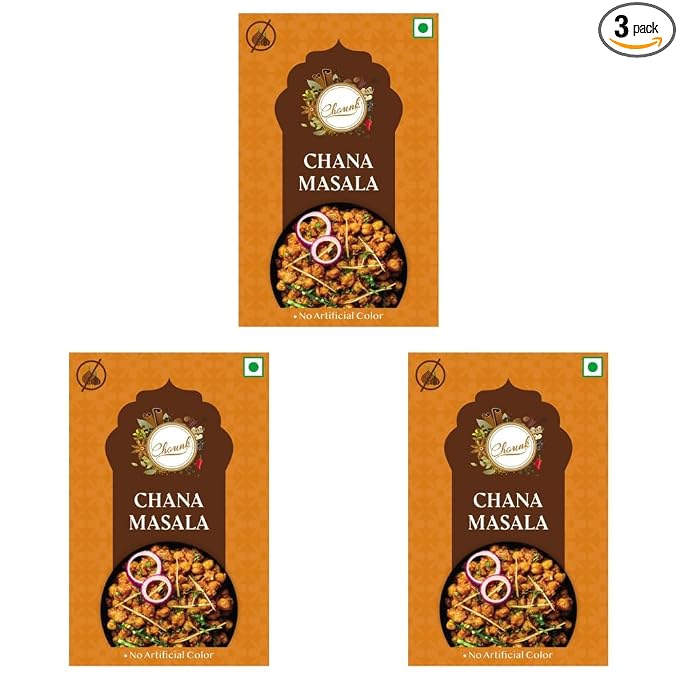 Chounk 100% Pure Punjabi Chana Masala 100g Powder No Onion No Garlic Ready To Cook Powder Masala (Pack of 3)