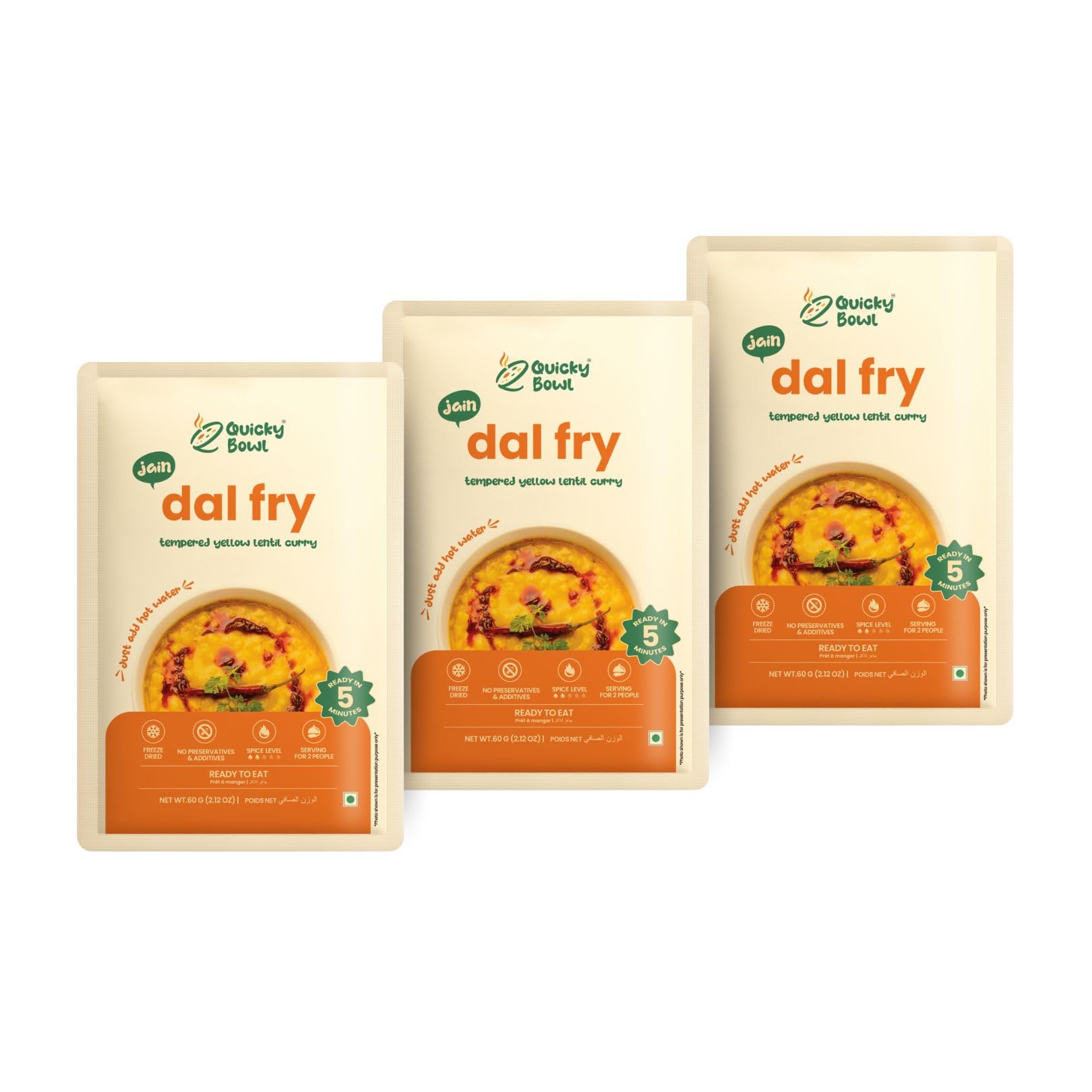 Quicky Bowl Jain Dal Fry|Split Lentil Curry|Ready To Eat|No Onion No Garlic|Instant Food