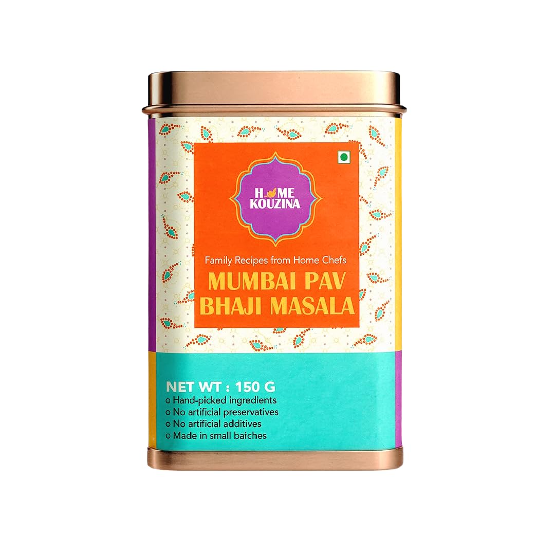 Home Kouzina Pav Bhaji Masala - 150g | Perfect for Authentic Pav Bhaji Recipe| No Artificial Additives | Made in Small Batches | 100% Natural Ingredients| Premium Tin Pack