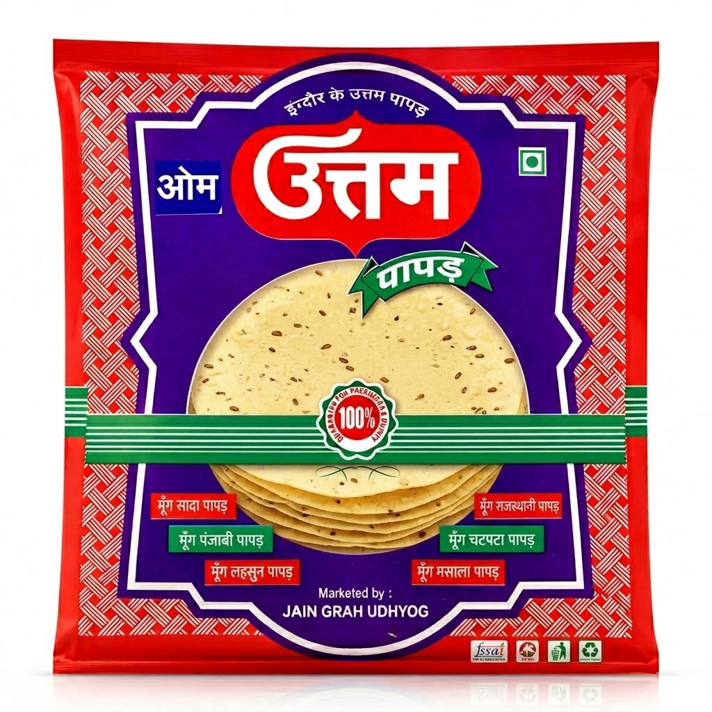 Om Uttam Moong Special Papad, 400g