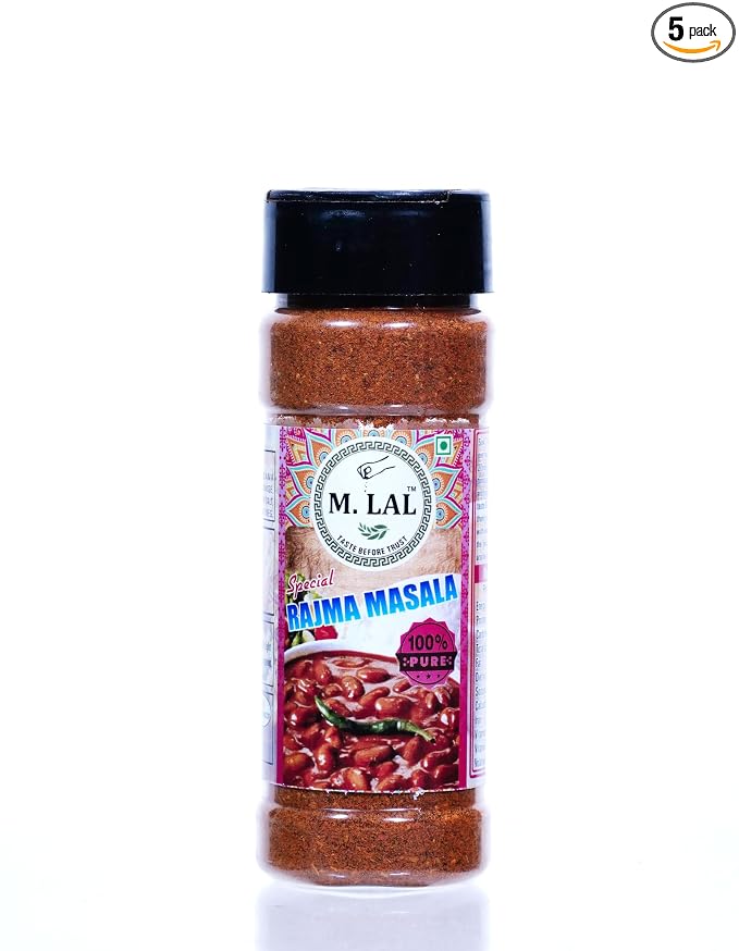 M. LAL Rajma Masala Spice Mix (No Onion No Garlic)) | For Healthy and Delicious Cooking | No Synthetic Flavour & Color | Ready to Cook Masala Powder 50 Gram (Pack of 5)