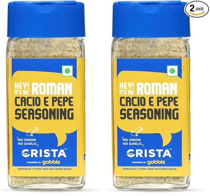 CRISTA Roman Cacio e pepe | Premium Herbs & Spices Blends | No Onion | No Garlic | Zero added Colours, Fillers, Additives & Preservatives | 40gms (Pack of 2)