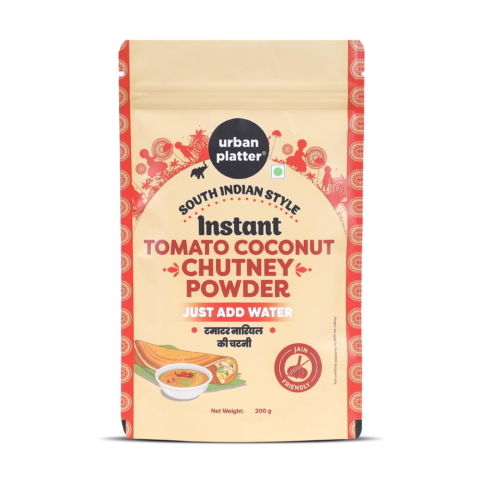 Urban Platter South Indian Style Instant Tomato Coconut Chutney Powder, 200g / 7oz [Nariyal ki Chutney, Just Add Water]