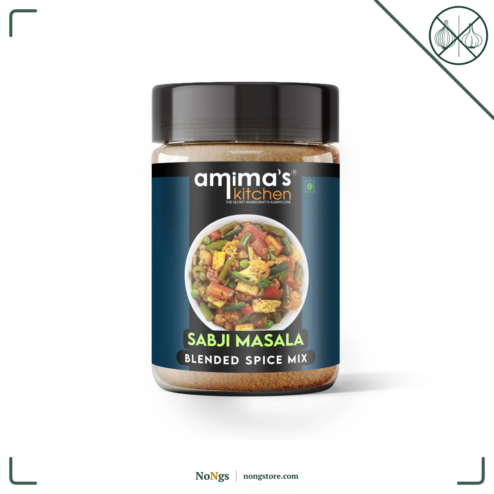 Amima's Kitchen Sabji Masala (No Onion No Garlic) – 100 Grams | Blended Spice Mix | For Healthy and Delicious Cooking | No Synthetic Flavour & Color | Ready Masala Powder
