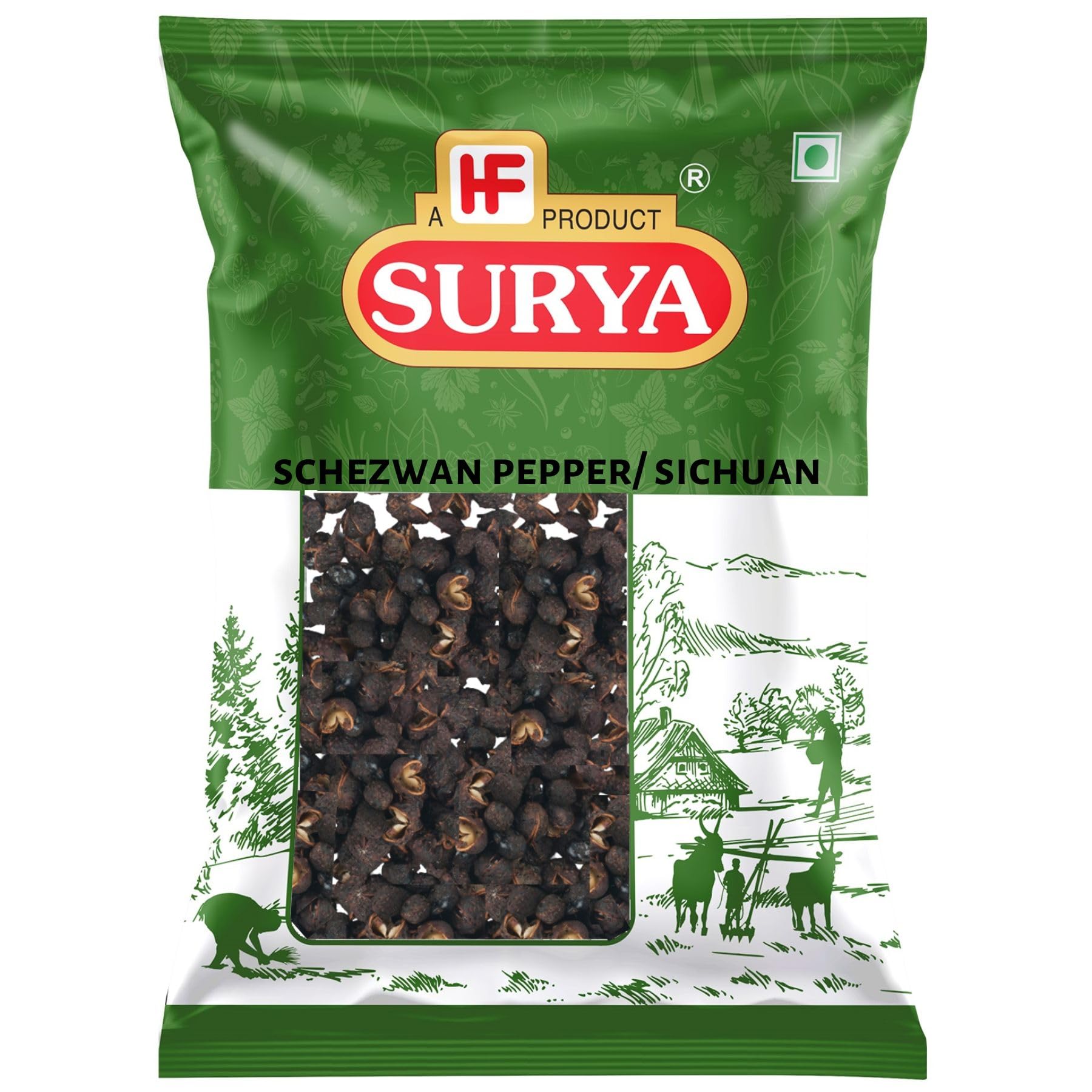 HF, Surya Sichuan Schezwan Pepper 500 Grams Sichwan Peppercorns Natural Pure Herb for Chinese and Indian Cooking
