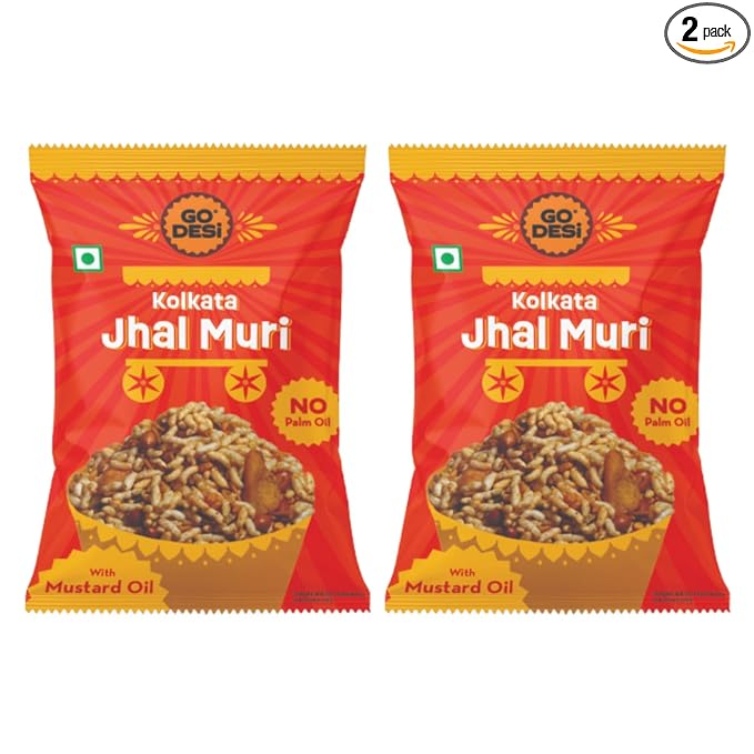 GO DESi Kolkata Jhalmuri Bhel, No Palm oil 100 grams pack of 2