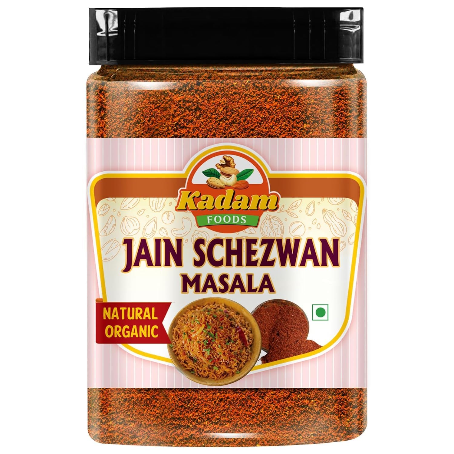Kadam Foods Jain Schezwan Masala, Natural Organic, Spice Powder with Capsicum, Red Chilly, Paprika and Mixed Spices (250g)