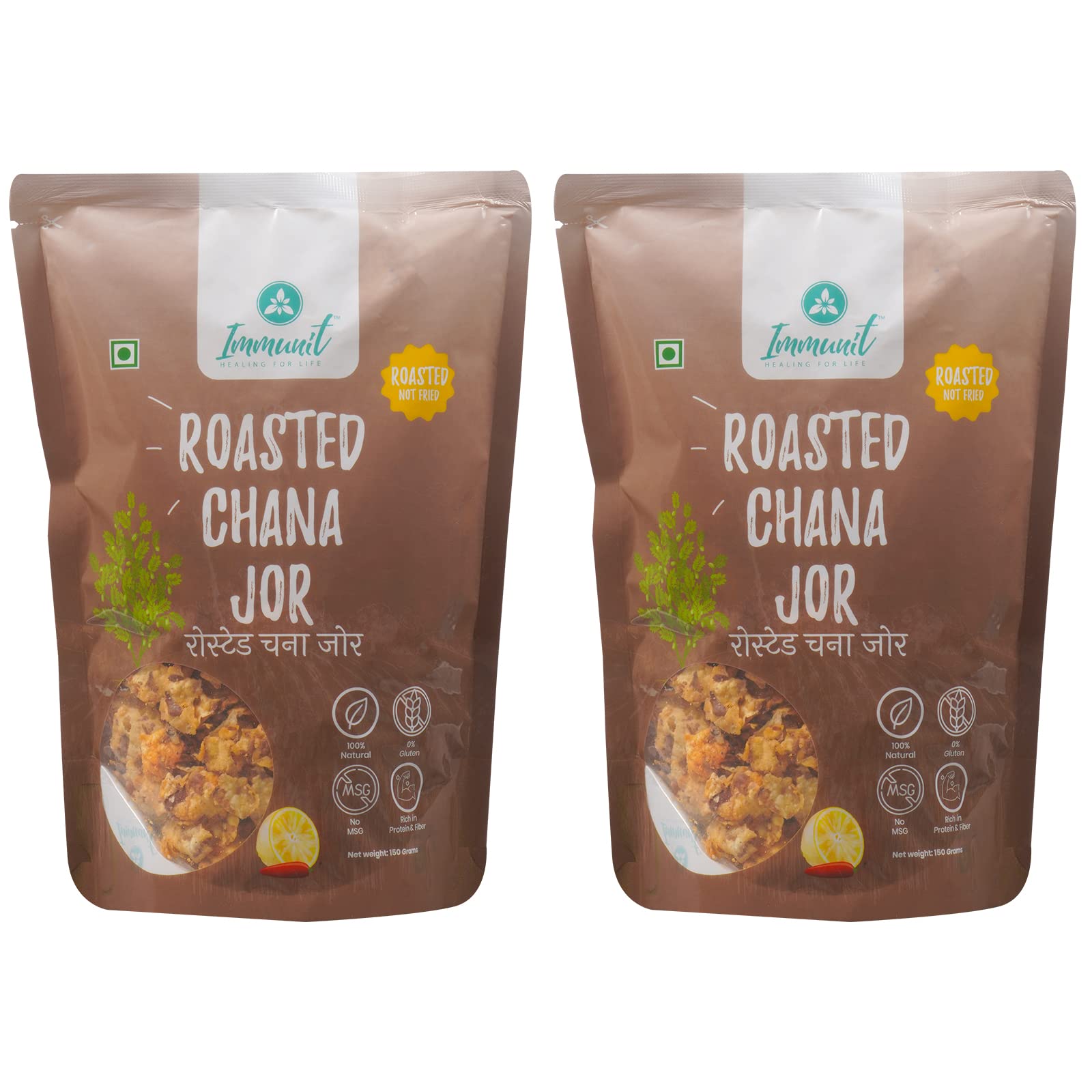 Immunit Gluten Free, Low Fat Roasted Chana Jor | Healthy & tasty office/party snack, No Preservatives, 150 Grams