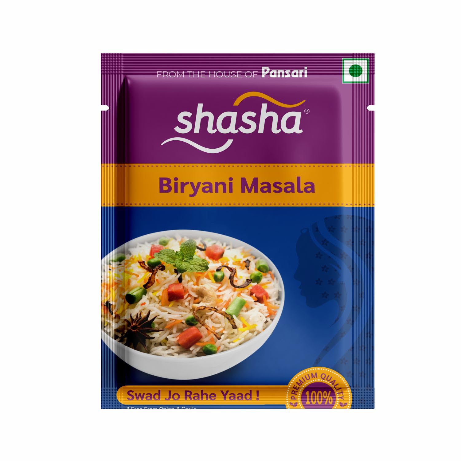 Shasha Biryani Masala Powder 12g - Spice Blend for Flavorful Biryani - No Onion or Garlic - From the House of Pansari