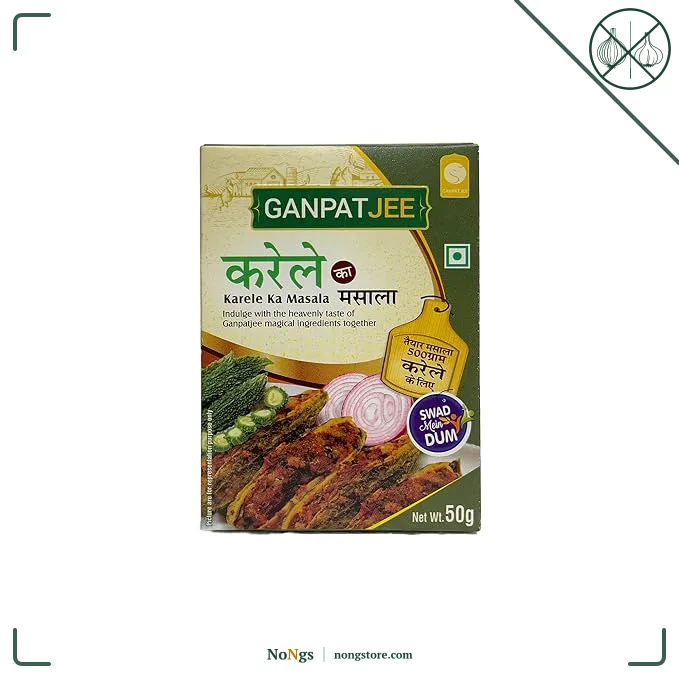 Ganpatjee Bhindi Karela Masala 100G | PACK OF 50G x 2 | Bitter Gourd & Ladyfinger Masala | Authentic Taste Ready Mix masala | No Onion No Garlic