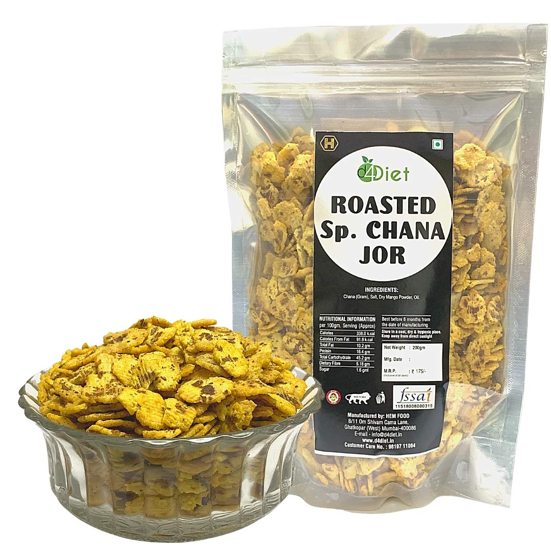D4Diet Diet Special Chana Jor, 200g / Protein Rich, Gluten Free, Vegan snack/Healthy Namkeen/Diet Namkeen