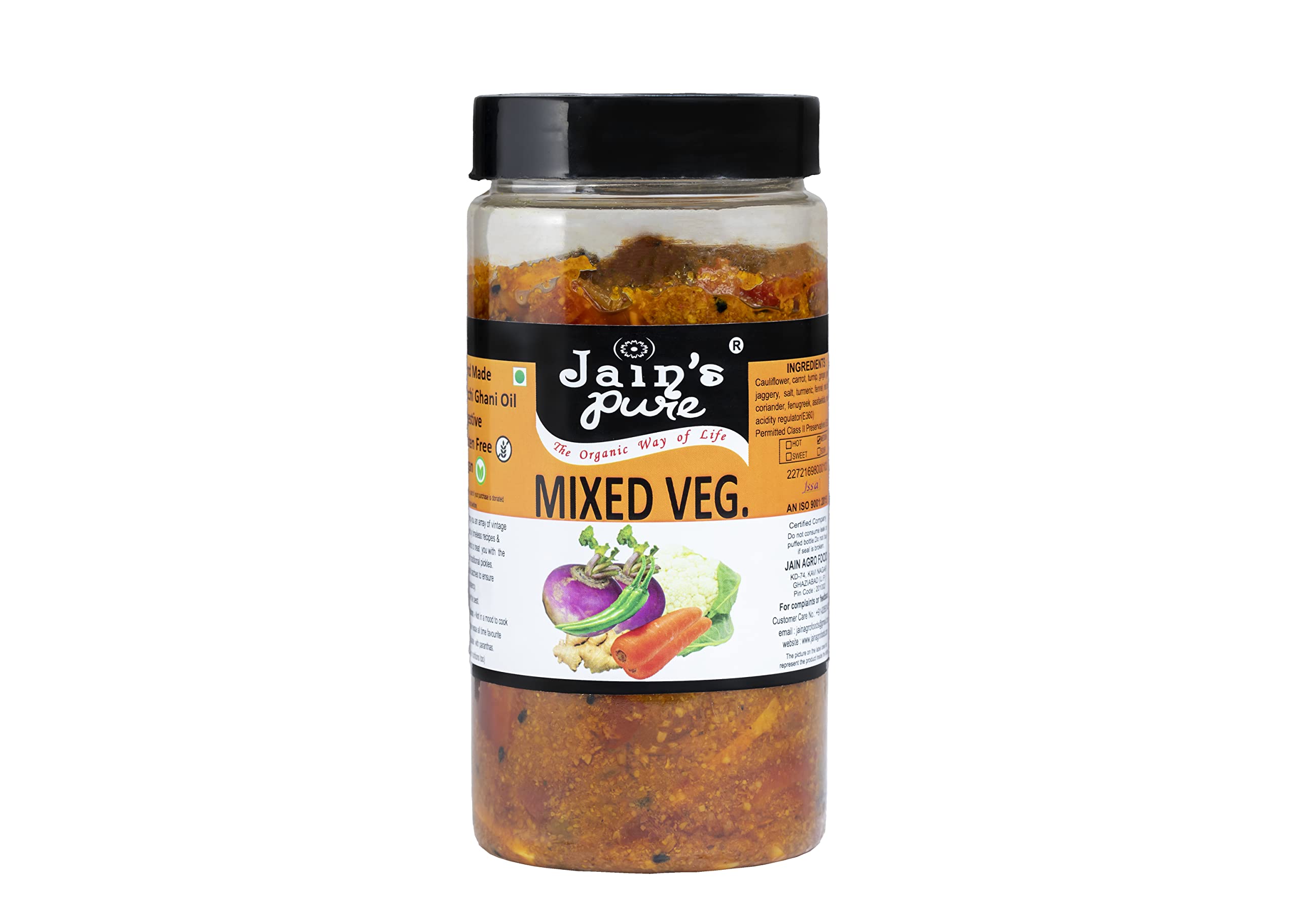 JAIN'S PURE MIXED VEGETABLE ACHAR, 400 GM