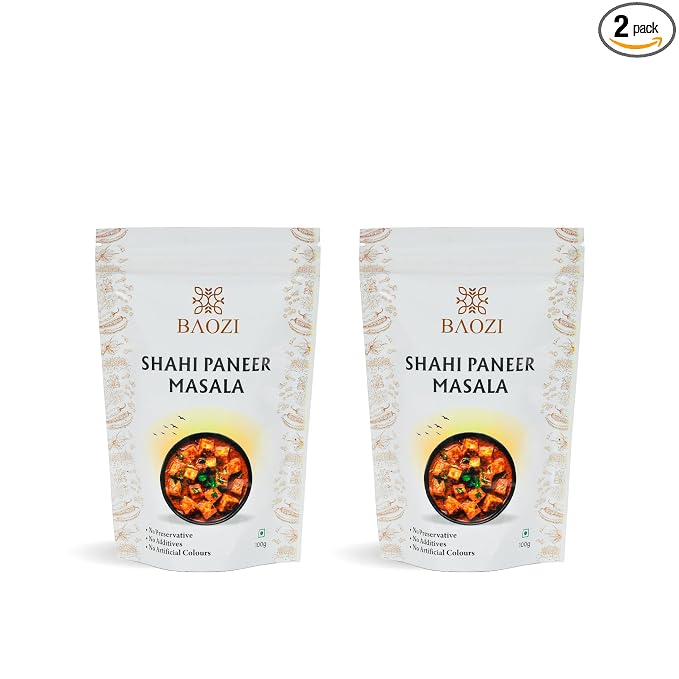 BAOZI Shahi Paneer Masala - No Onion, No Garlic | Royal Indian Spice Blend for Paneer Dishes | Rich, Creamy & Aromatic Flavor | Perfect for Shahi Paneer, Curries & Gravies | Pack of 2 (100g x 2)
