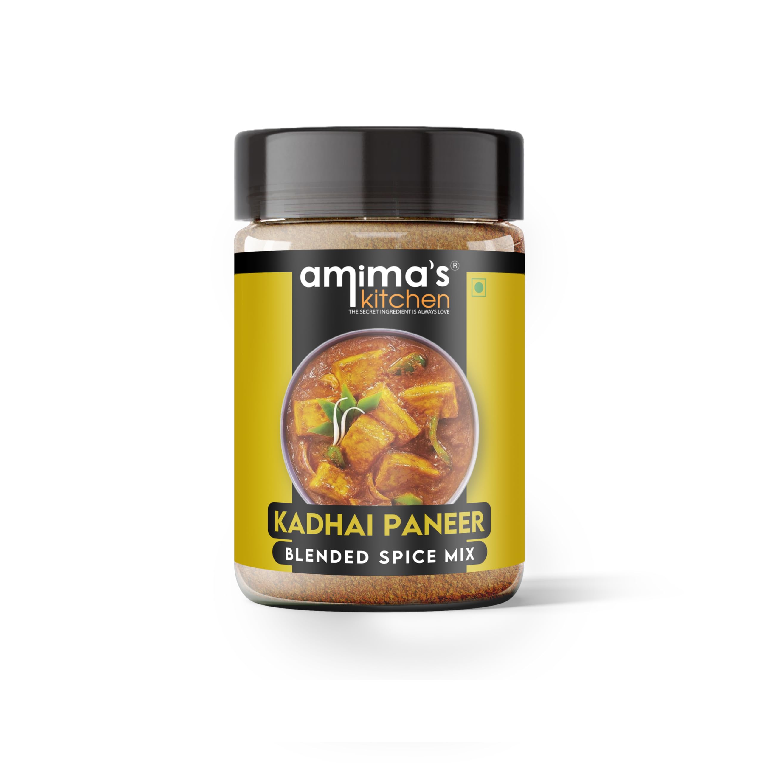 Amima's Kitchen Kadhai Paneer Masala Powder – 100 Grams | Blended Spice Mix | For Healthy and Delicious Cooking | No Synthetic Flavour & Color | Ready Jain Spice Mix (No Onion No Garlic)
