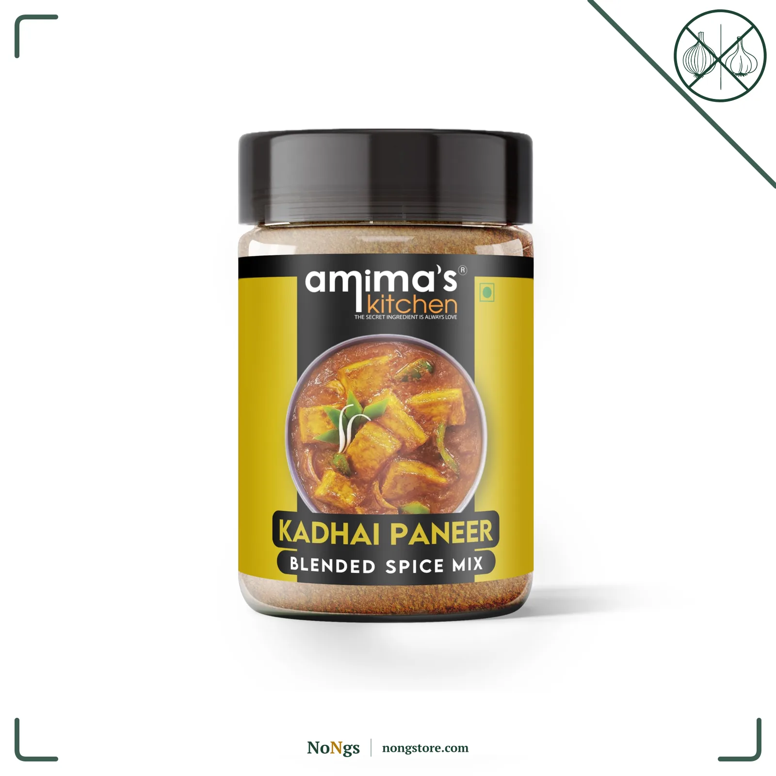 Amima's Kitchen Kadhai Paneer Masala Powder – 100 Grams | Blended Spice Mix | For Healthy and Delicious Cooking | No Synthetic Flavour & Color | Ready Jain Spice Mix (No Onion No Garlic)