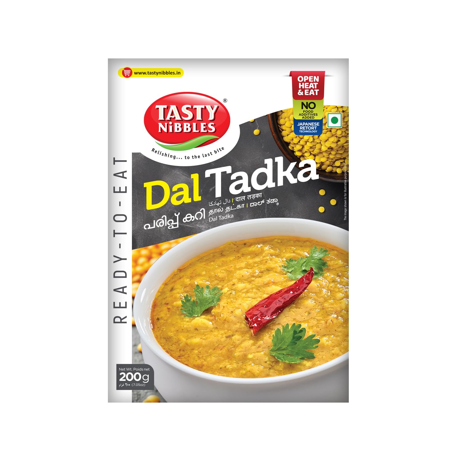 Tasty Nibbles Ready to Eat Dal Tadka 200g | Open Heat & Eat | Vegetarian | No Added Preservatives | Japanese Retort Technology [Pack of 1]