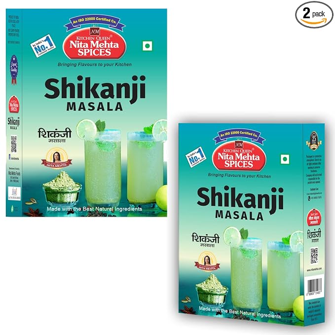 KITCHEN QUEEN NITA MEHTA Shikanji Masala 100g Each (Pack of 2) = 200g | Make Varieties of Shikanji at Home (SHIKANJI MASALA, 2 PACK | 200g)
