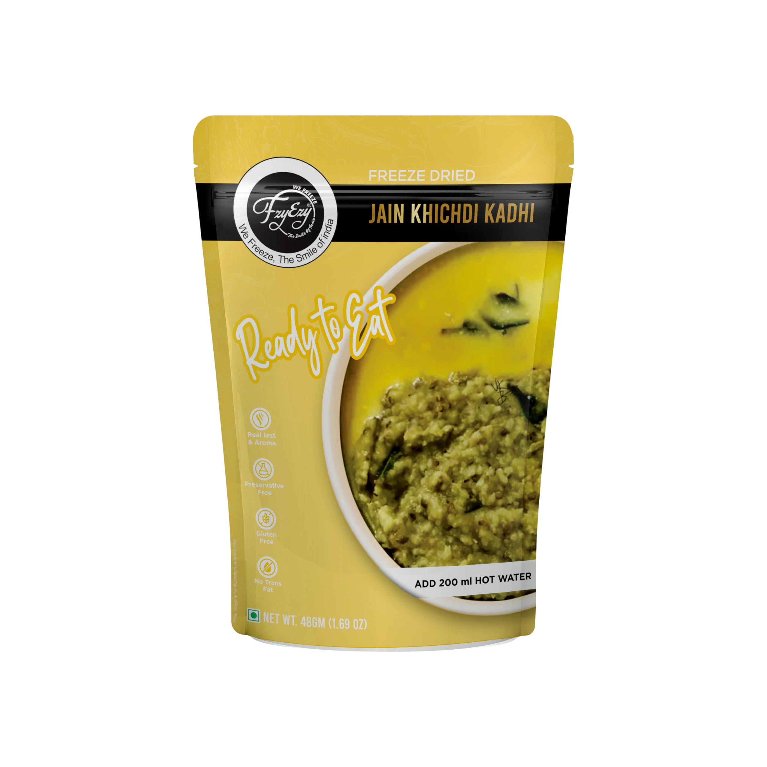 Jain Khichdi Kadhi | Freeze Dried | Ready to Eat Combo Meal | Authentic Jain Taste | Preservative Free, Gluten Free, No Onion No Garlic | Add Hot Water & Enjoy | Ideal for Travel, Office, and Quick Meals