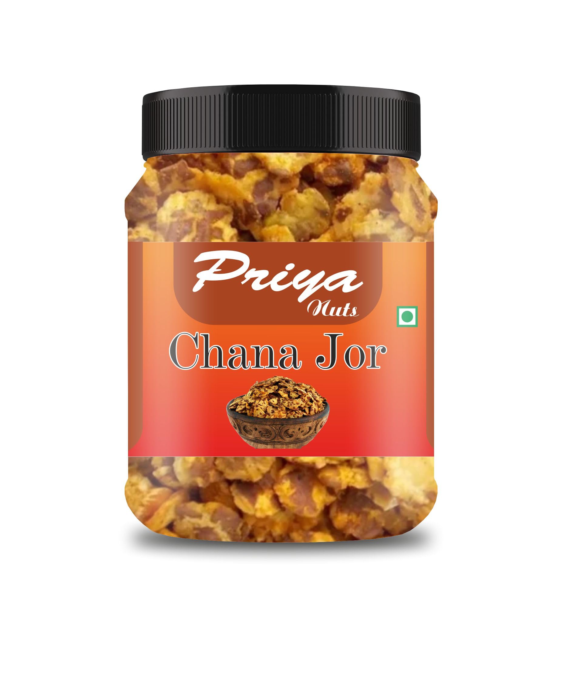 PRIYA NUTS Roasted Chana Jor | Crispy Chana Namkeen | High Protein, Gluten-Free Vegan Jain Snack | Sea Salt & Hing | No Palm Oil, No Added Sugar (250 Gram)