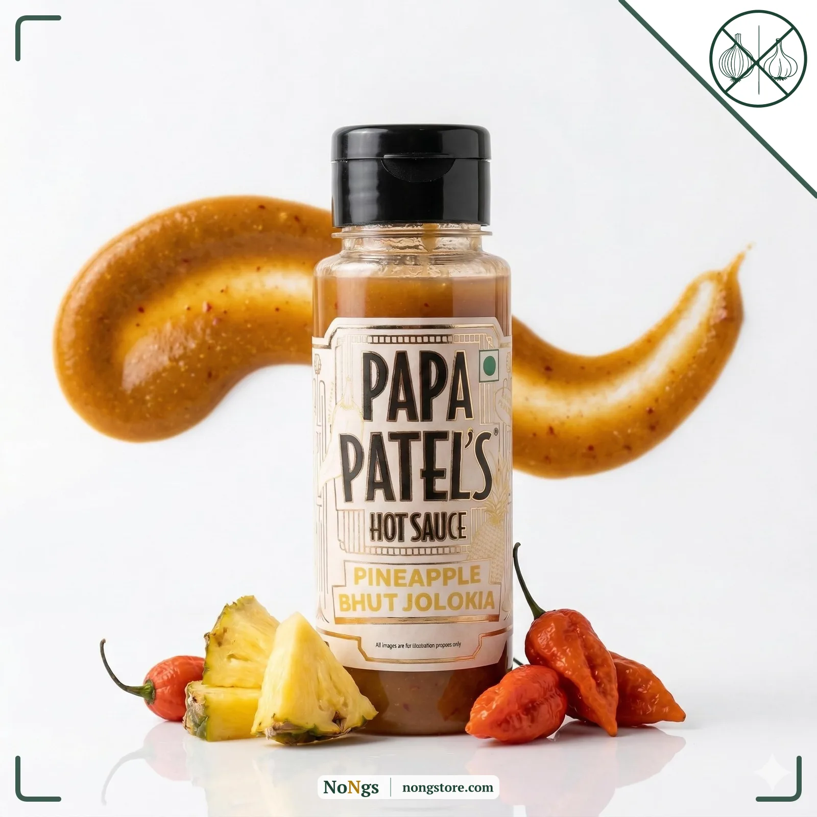 Papa Patel’s Pineapple Bhut Jolokia Hot Sauce (250g) — Real Pineapple (25%) | Authentic North East Indian Ghost Peppers | The Ultimate Sweet-Heat Balance | Slow-Crafted for Gourmet Depth | Artisanal Fire & Pure Flavor | No MSG, Vegan & Gluten-Free