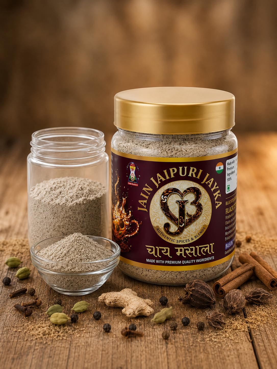 Jain Jaipuri Jayka Premium Chai Masala | Authentic Indian Tea Spice Blend | Rich Aroma & Traditional Flavor